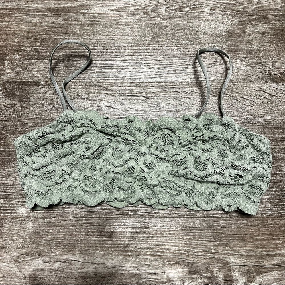 Free People Movement Green lace Bralette Size Small